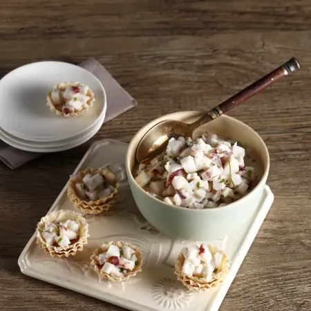 Ceviche mixto de pescado al coco
